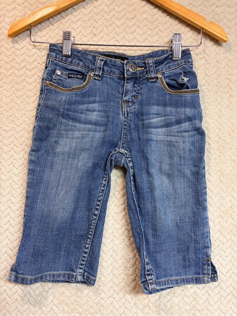 VTG Baby Phat Girlz Y2K McBling Embroidered Denim Capri Crop Jeans Size 8